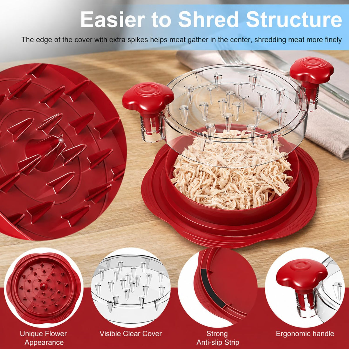 Premium Large Chicken Shredder Tool with Suction Base 2026 - Silksway Gallery Official Imagery - 8