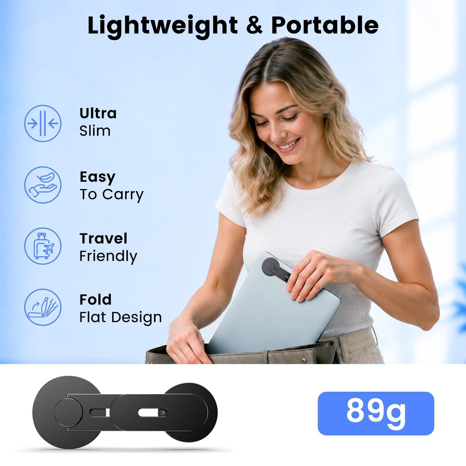 MAGDIGITEH Magnetic Phone Holder for Laptop, MagSafe Laptop Phone Mount for iPhone 17/16/15/14/13/12 & All Phones, 180°Adjustable Phone Side Mount for Monitors for Tesla (Black)