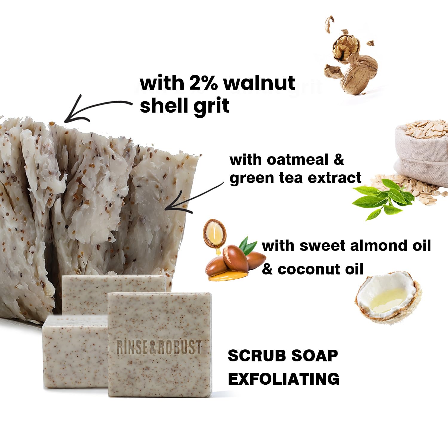 Rinse & Robust Mens Bar Soap Bath Bar Soap Handmade Natural Soap Bar Set - Rinse & Robust Official Product View 4