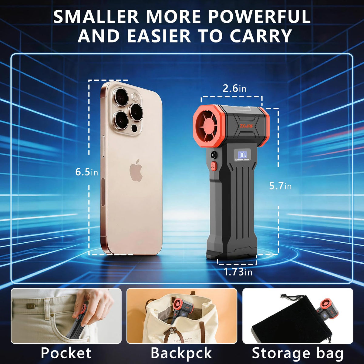 Compressed Air Duster 120000RPM Super Powered Electric Air - ZGJRF Official Imagery - 3