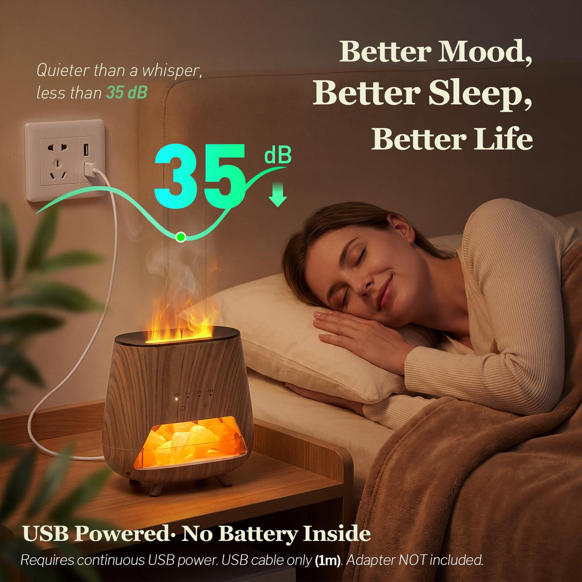 Essential Oil Diffuser for Home Himalayan Lamp - OUWEDW Official Imagery - 5