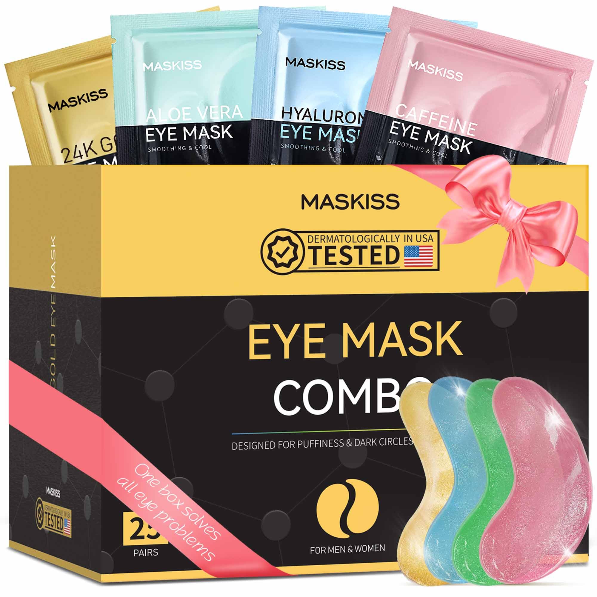 Maskiss 24k Gold Under Eye Patches (50 Pairs), eye mask, - Maskiss