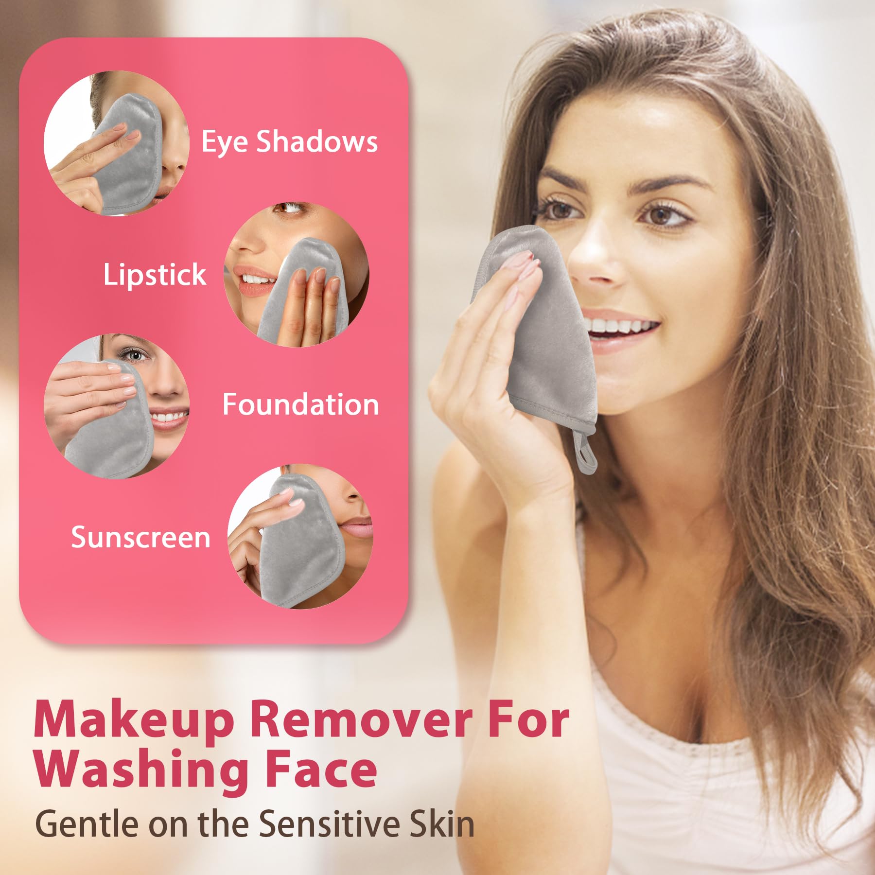 Natwag Makeup Remover Cloth 6 x 6 Make Up Towels Reusable - Natwag Official Product Imagery - 3