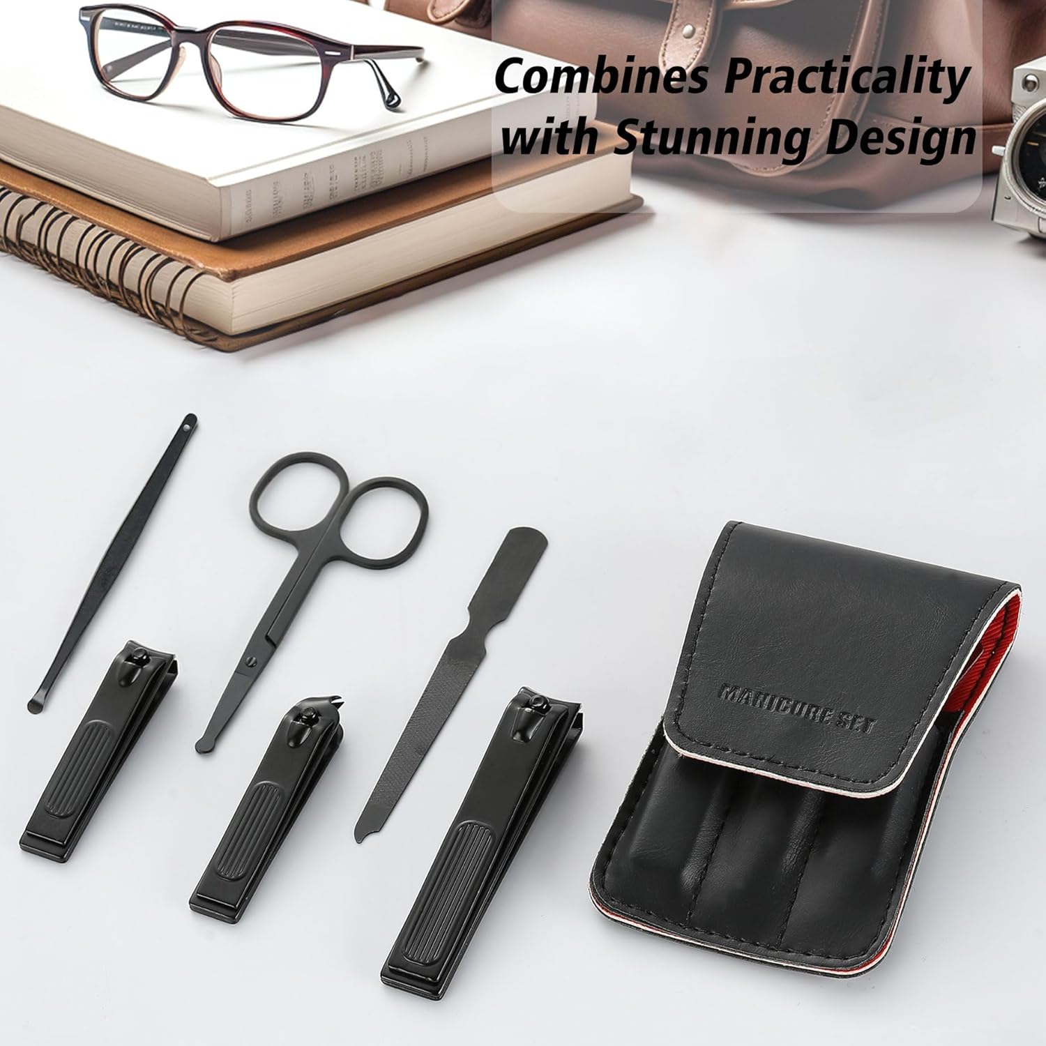 Insaizom men's manicure set with nail clippers and grooming tools, ideal for teen boys, men, and husbands for grooming.