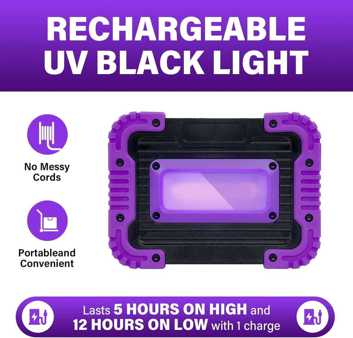 Rechargeable Black Light Cordless 395nm LED Blacklight for - GPRK Official Imagery - 5