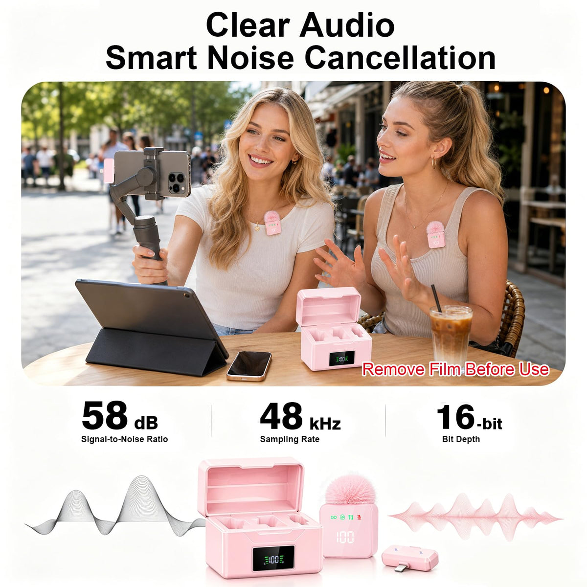2 Mini Wireless Lavalier Microphones for iPhone Android - SHUMAVA Official Imagery - 3