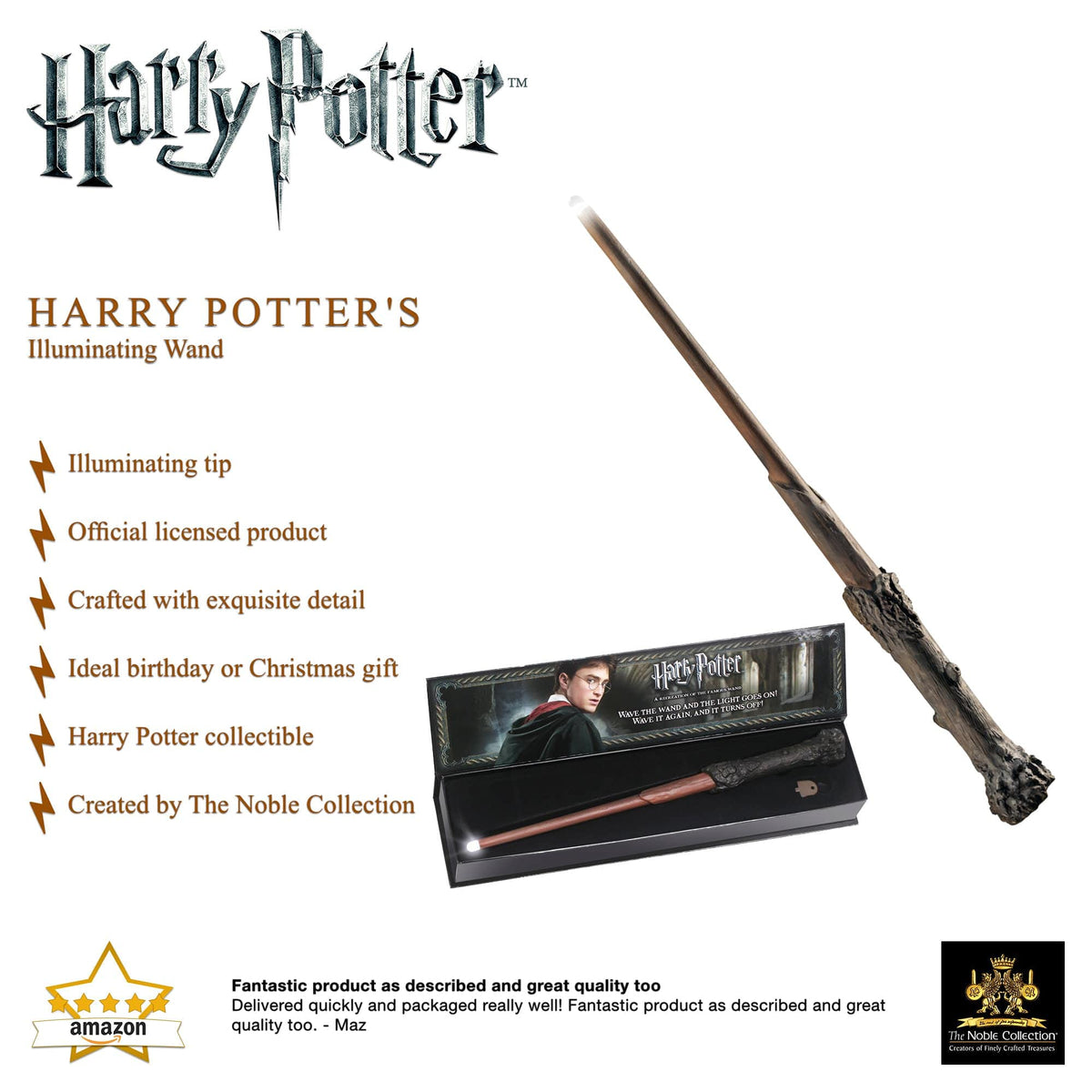 The Noble Collection Harry Potter Illuminating Wand - The Noble Collection Official Imagery - 4