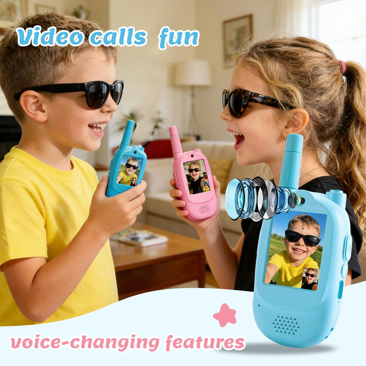 Kids Video Walkie Talkies 2 Pack 5 Hour Talk Time 1600 FT - Zipvac Official Imagery - 8