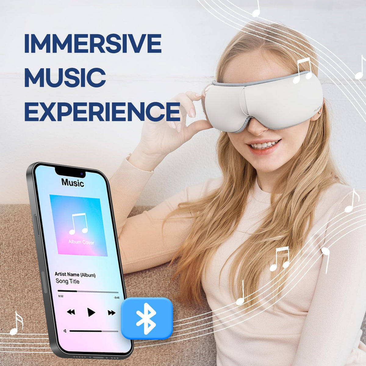 HubiCare Eye Massager with Heat Vibration and Music Helps - HuBDIC Official Imagery - 8