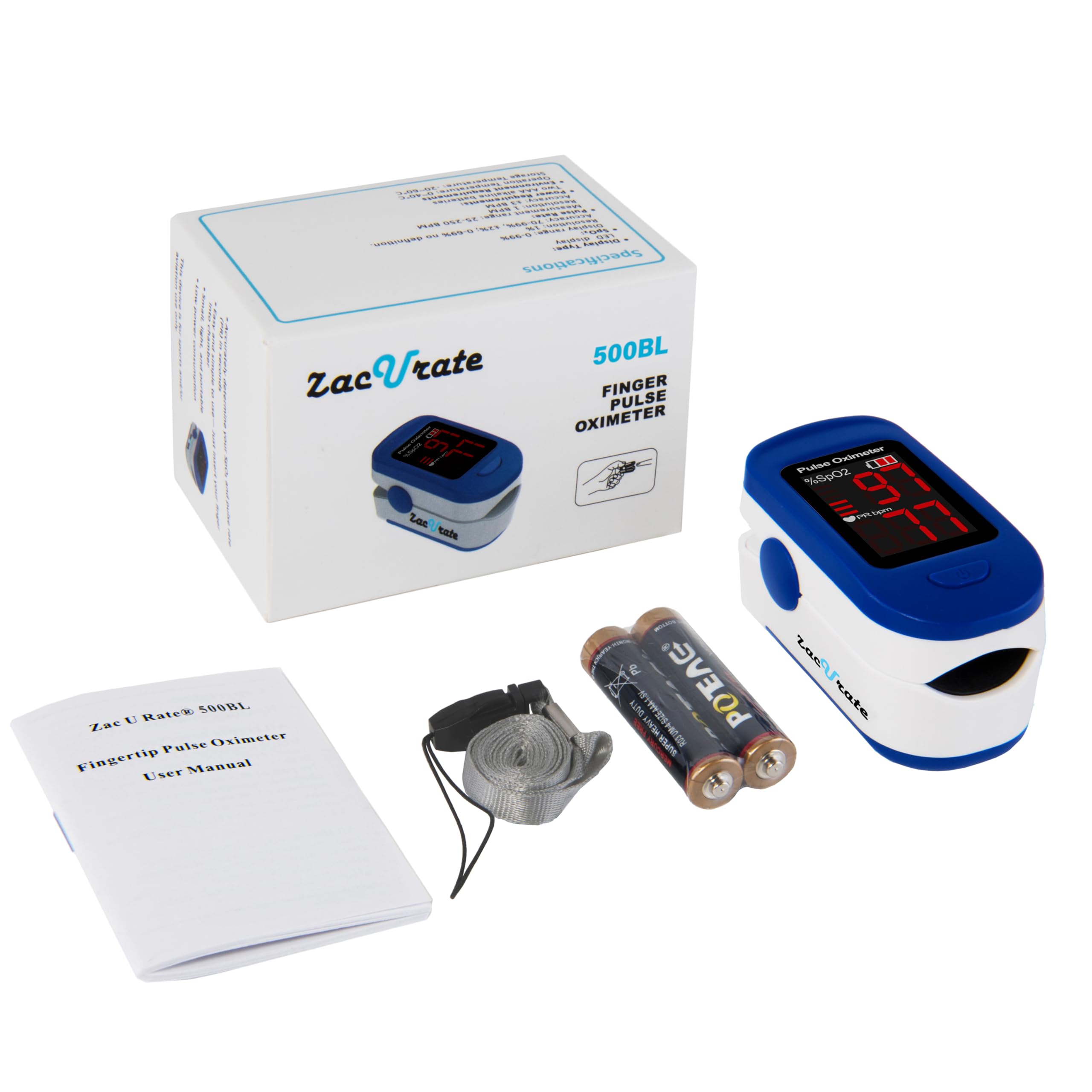 Zacurate 500BL Fingertip Pulse Oximeter Blood Oxygen Saturation M by Zacurate - Angle View 6