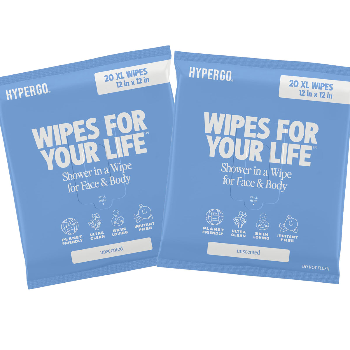HyperGo XL Body Wipes for Women Men 12 x12 Rinse Free Full - HyperGo Official Imagery - 2