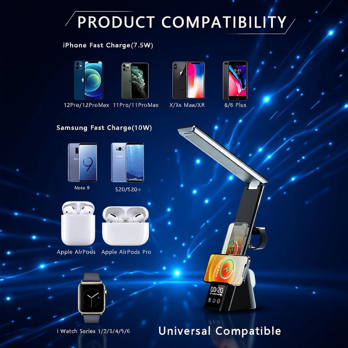 AYI Multi Functional Wireless Charging Lamp with LED Display - AYI Official Imagery - 7