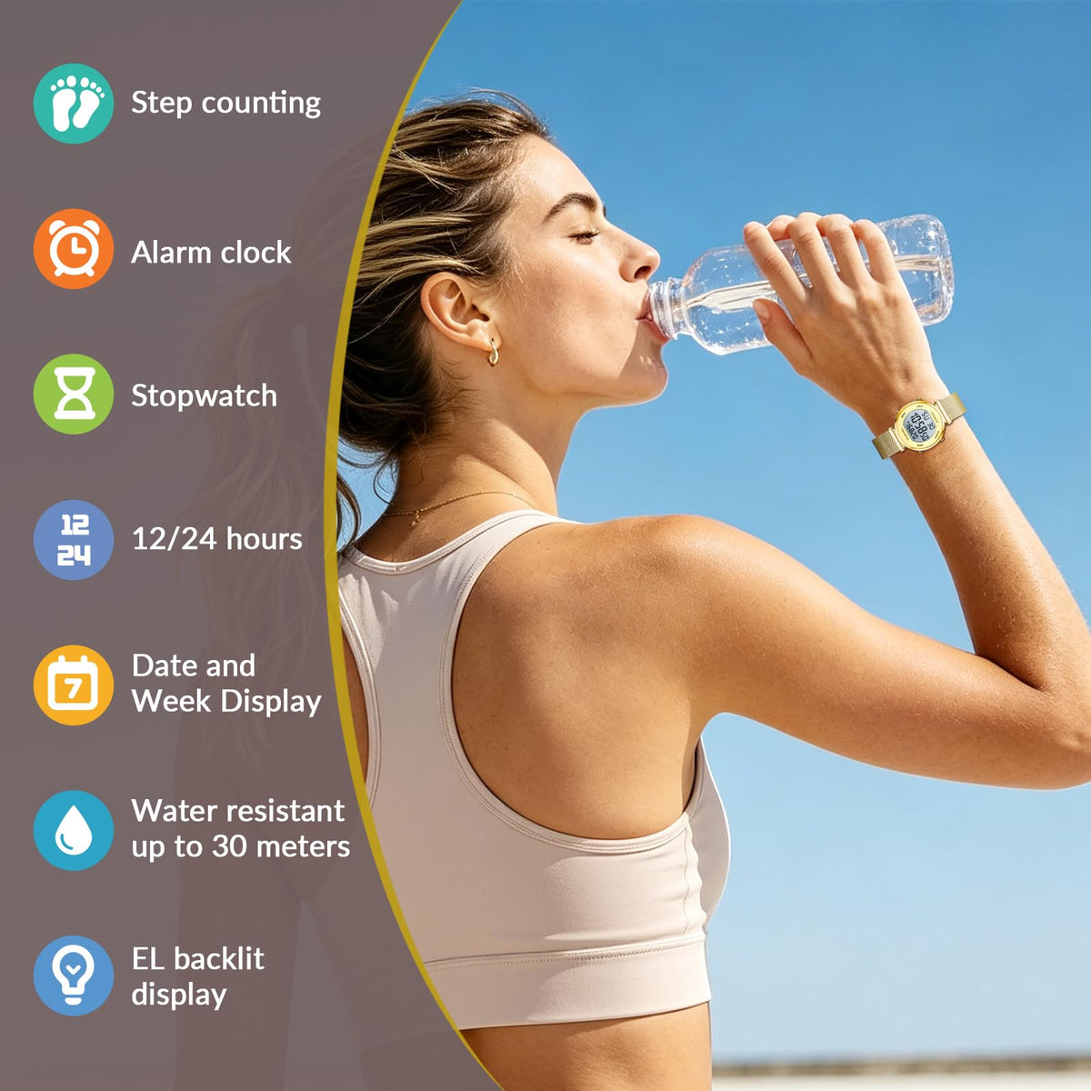 CNYXCN Waterproof Sports Digital Watch Pedometer Watch Step - CNYXCN Official Imagery - 8