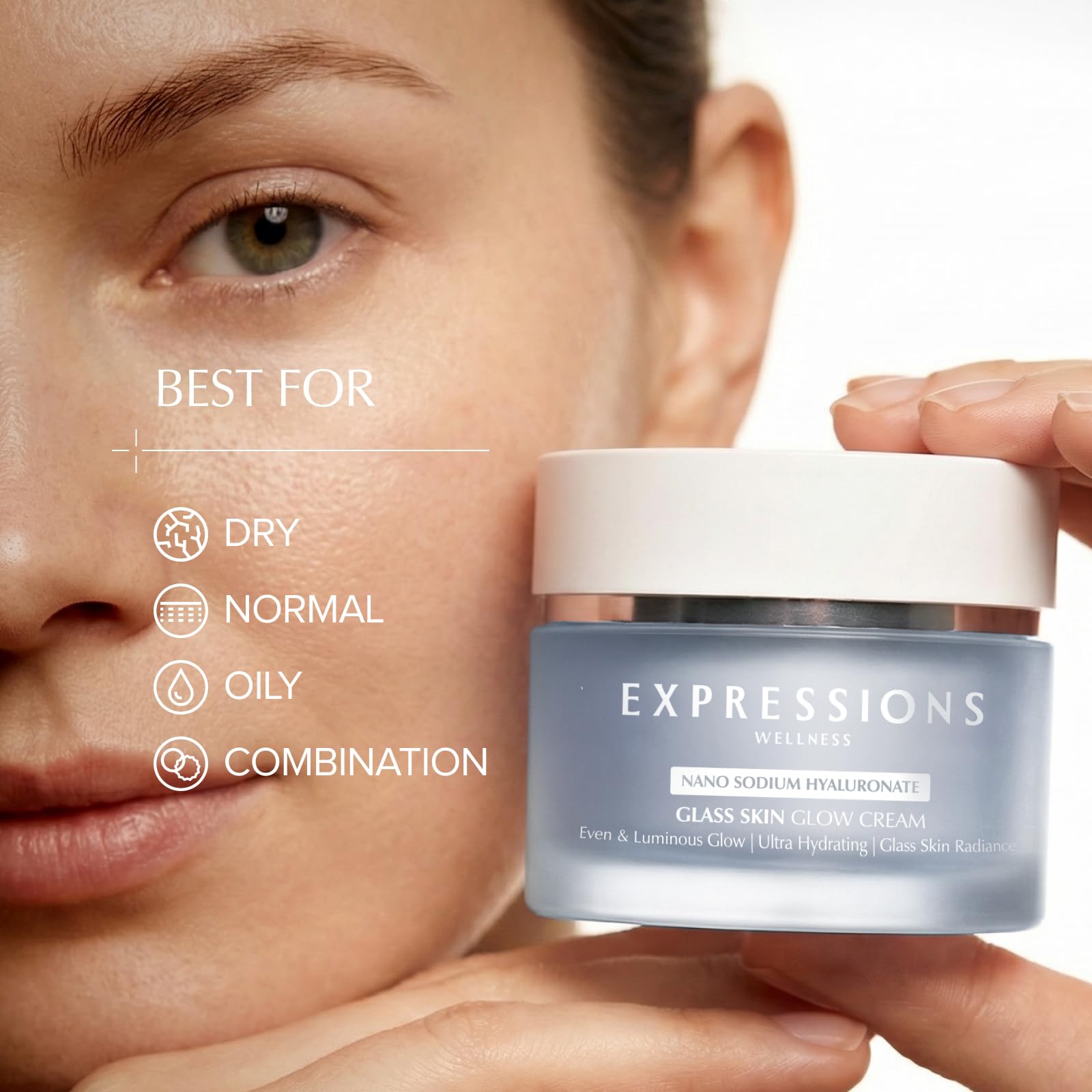 EXPRESSIONS WELLNESS Glass Skin Face Cream Moisturizer for Dry Skin, 1 - EXPRESSIONS WELLNESS Official Product View 7