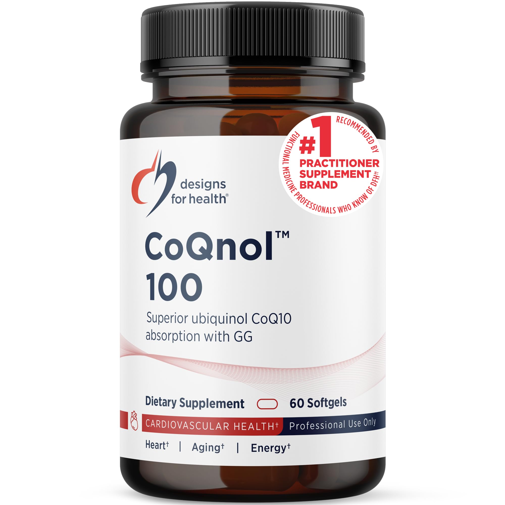 Designs for Health CoQnol 100 mg, CoQ10 Ubiquinol, 60 Softgels, 6 - Designs for Health Official Product View 1