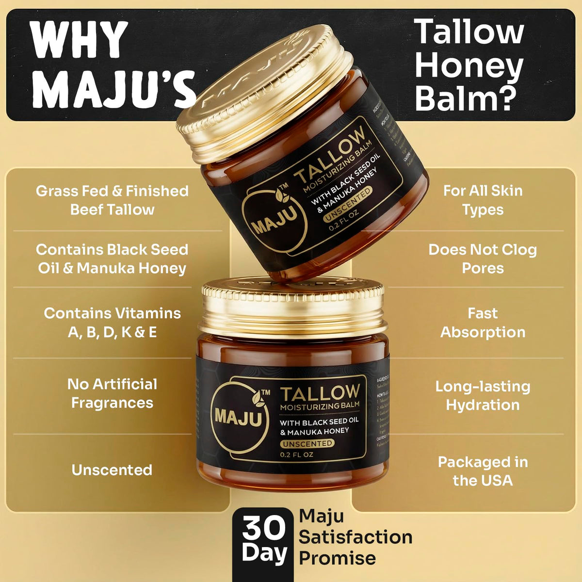 MAJU Beef Tallow Manuka Honey Balm Unscented Grass Fed Beef - Maju Superfoods Official Imagery - 8