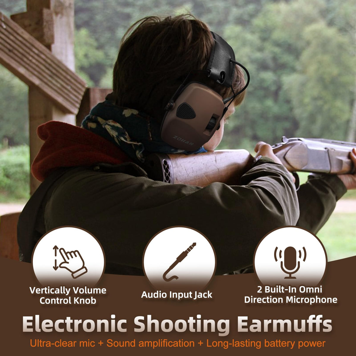 ZOHAN EM054 Electronic Shooting Ear Protection - ZOHAN Official Imagery - 8