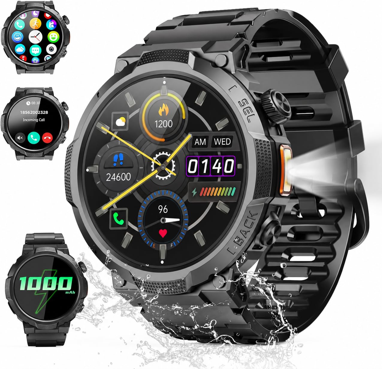 Soudorv Military Smart Watch for Men, 50+ Day Battery Life, Bluetooth - View 10