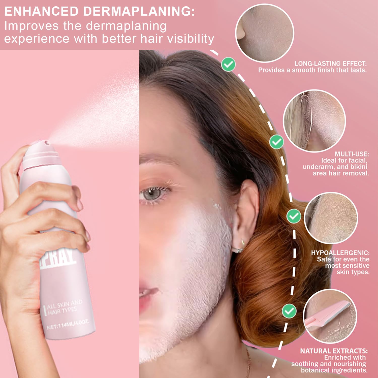 Meilury Hair Identifier Spray for Face Shaving for Women,Dermaplaning - View 4