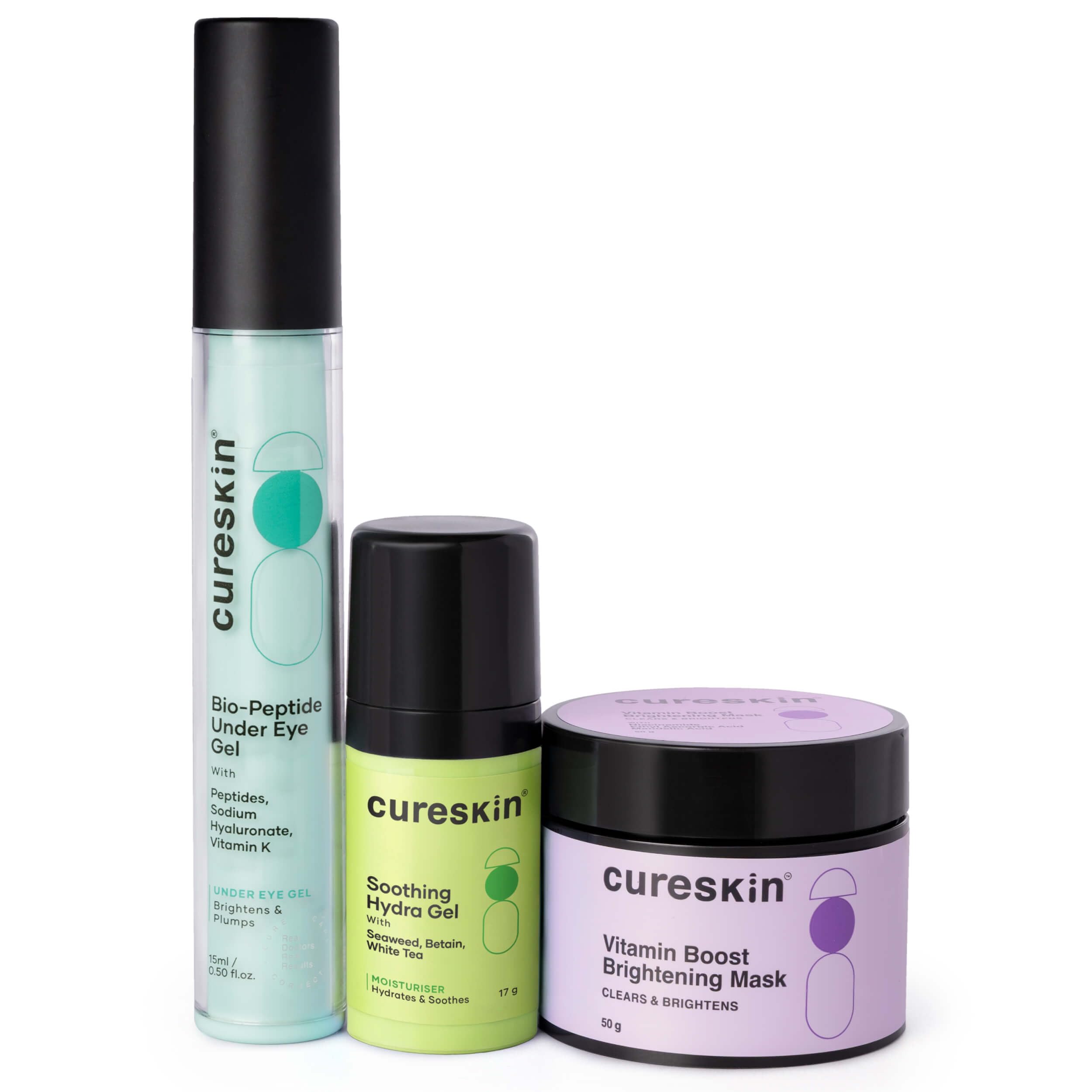 Cureskin 3-in-1 Skin Radiance Kit | Under Eye Gel + Vitamin - Product Imagery