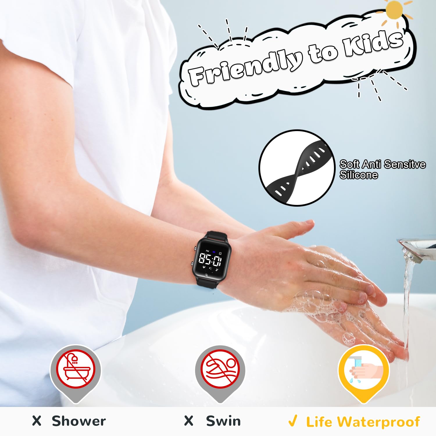 Timever Kids Digital Watches for Boys Girls, Sports Watch with Fitness - View 7