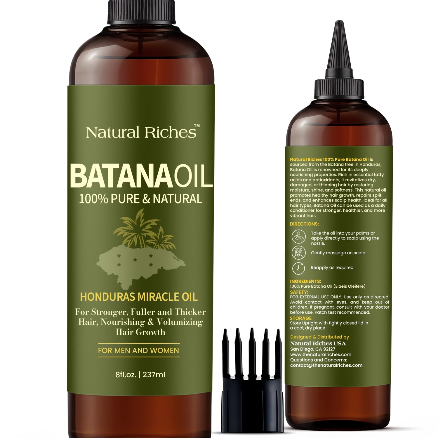 Natural Riches Batana Oil for Hair Growth 8 Fl Oz - Cold Pressed - Natural Riches Official Product View 2