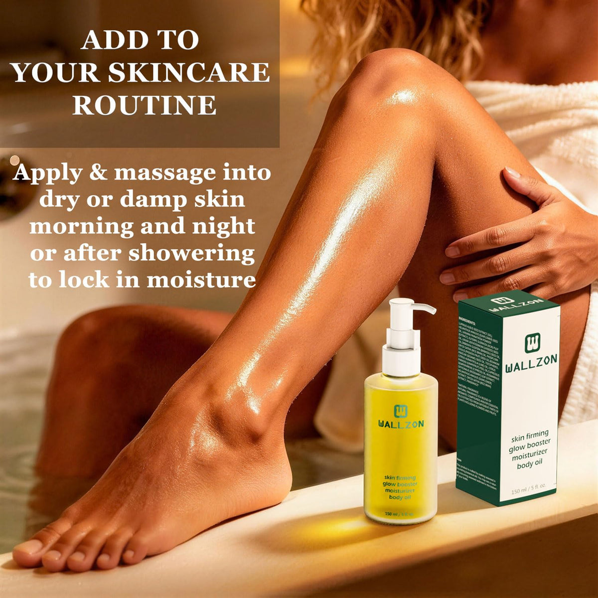 Undaria Extract Firming Body Oil 5 oz Hydrating Seaweed Body - WALLZON Official Product Imagery - 8