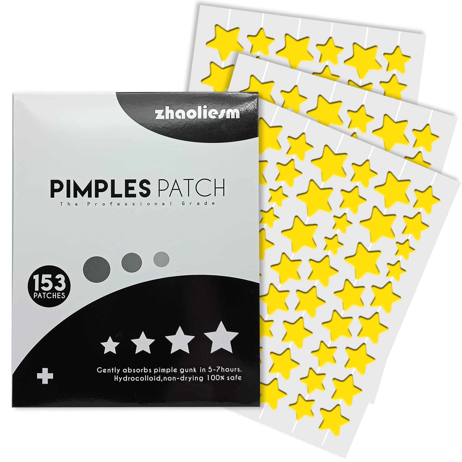 Yellow Star Pimple Patches for Face, 153 Count Hydrocolloid Star Acne Patches Invisible, Cute Zit Covers for Face, Spot Stickers with Tea Tree, Salicylic Acid and Cica Oil - SVIPTP Official Product View 2