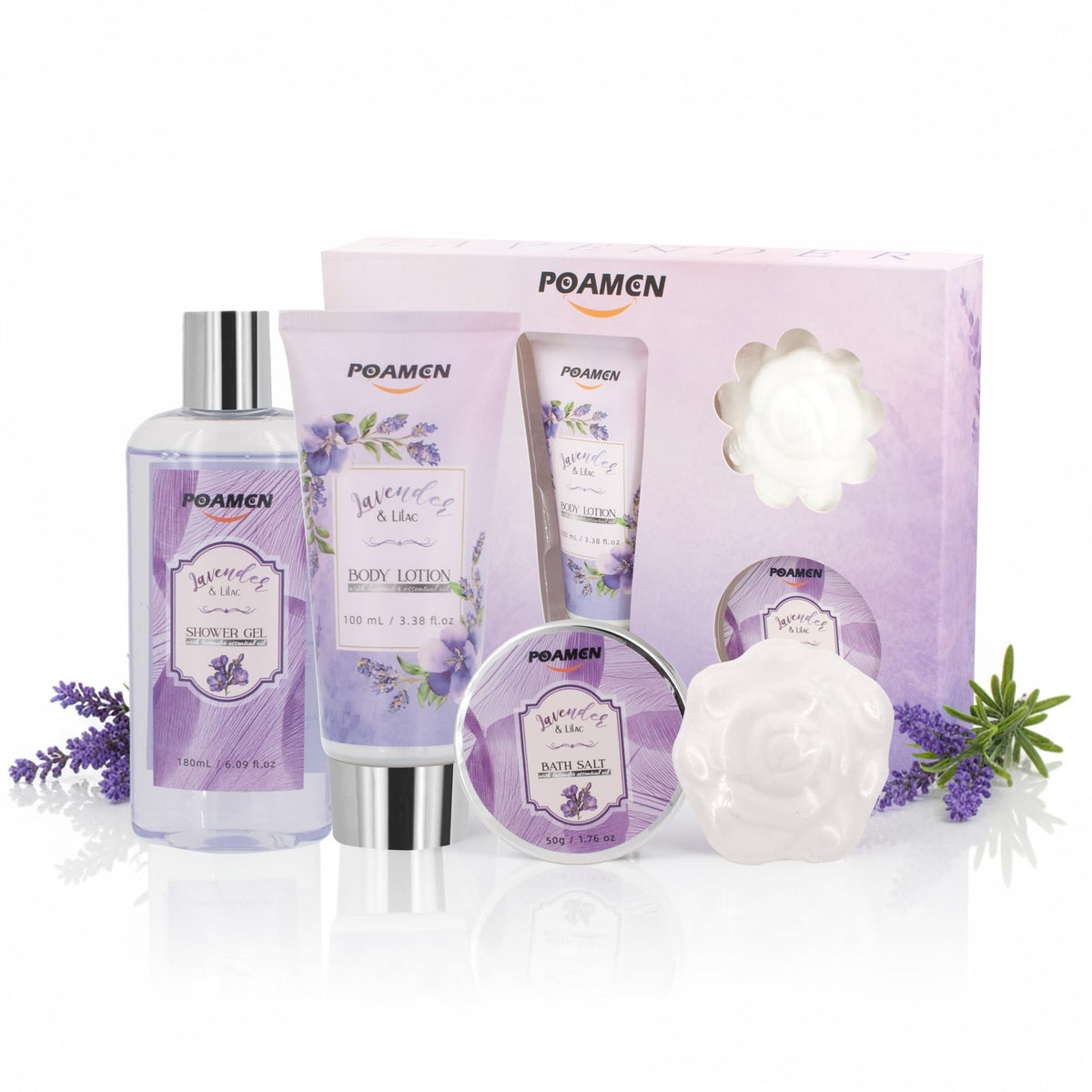 Bath and Body Gift Set Home Spa Gift Set for Women Rose - poamcn Official Imagery - 8