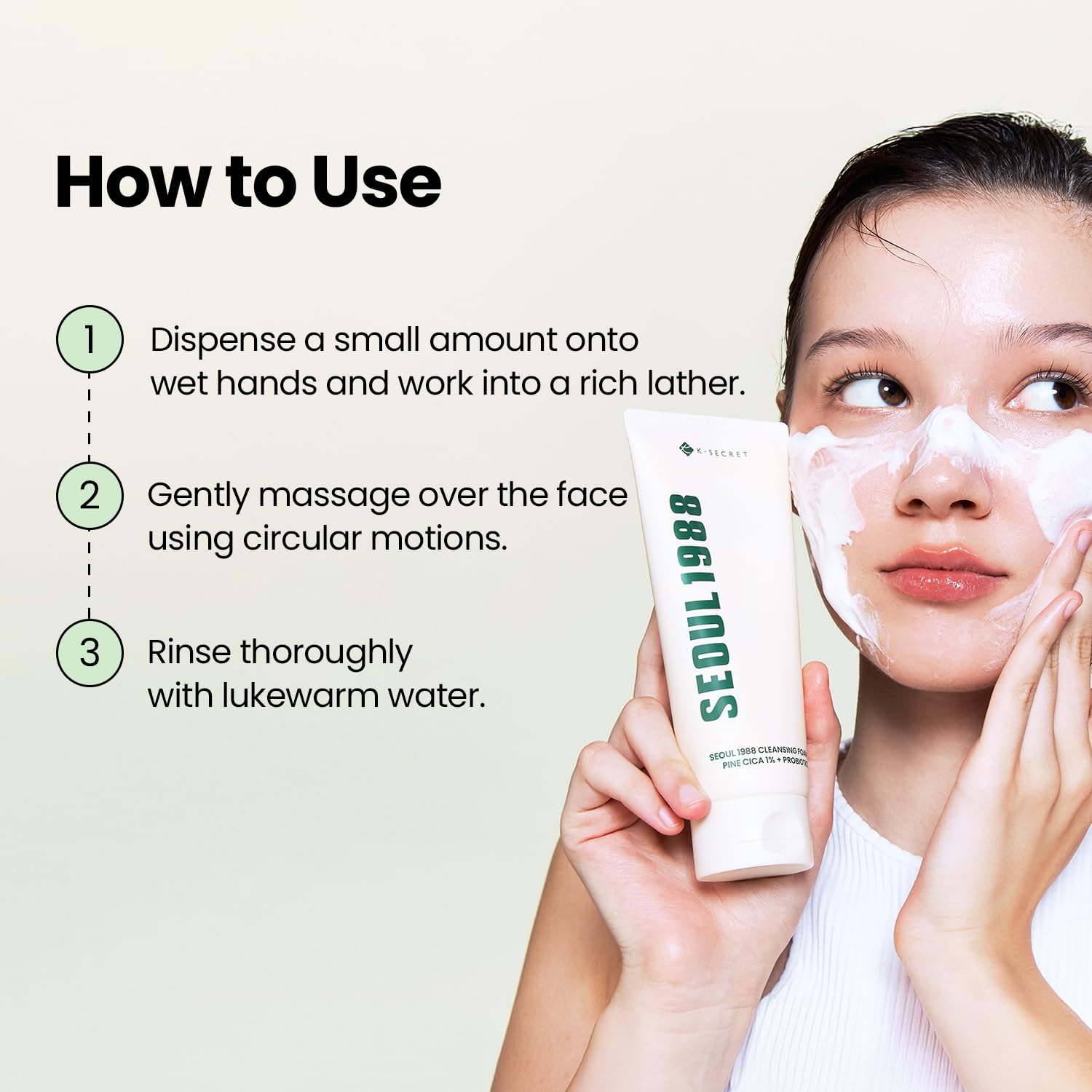 K-SECRET SEOUL1988 Cica Cleansing Foam, Deep Pore Cleanser, 5.07 - K-SECRET