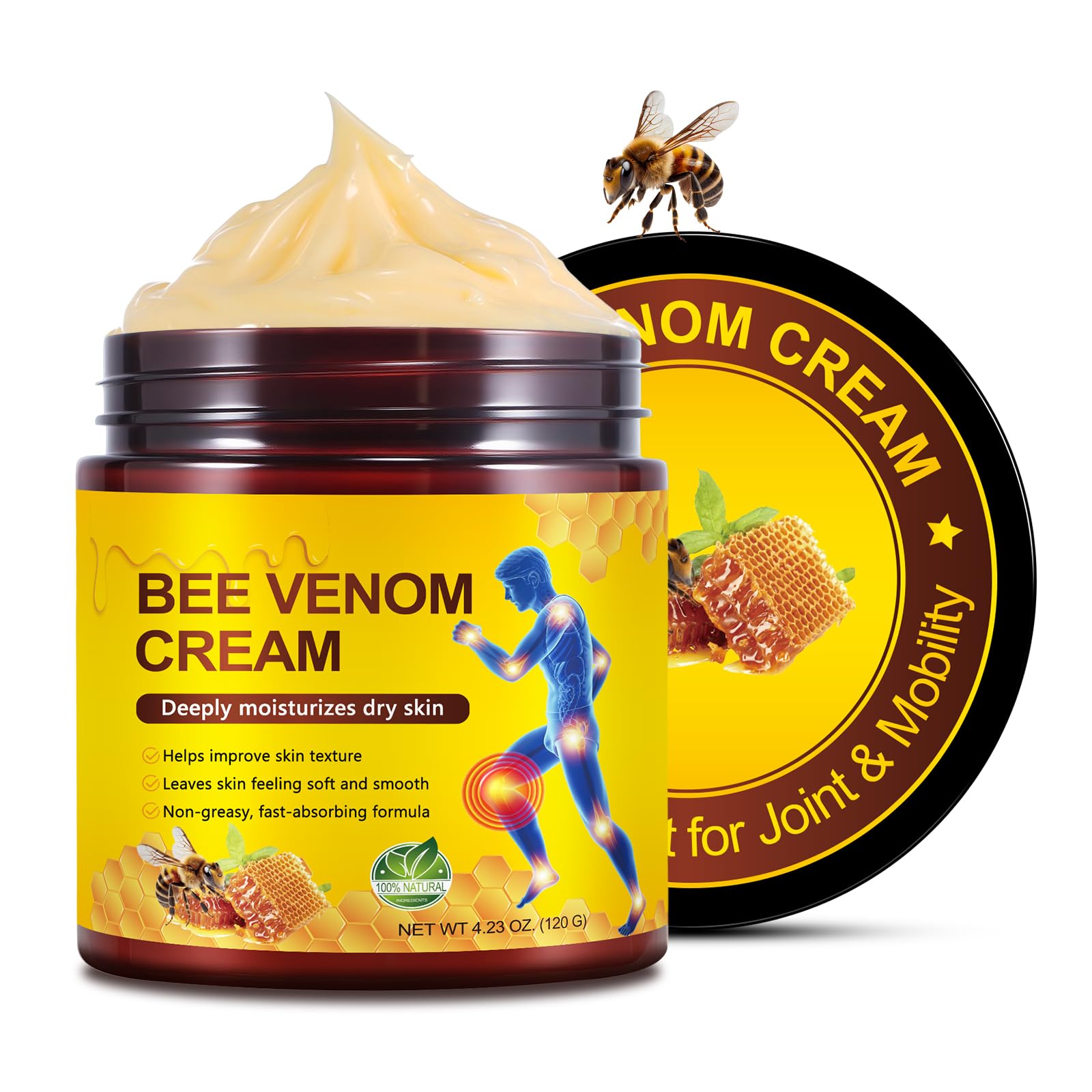IKZEE Bee Venom Cream & Gel, Nourishing Face & Body Moisturizer, Natural Formula for Softer, Smoother Skin – Non-Greasy Hydrating Cream
