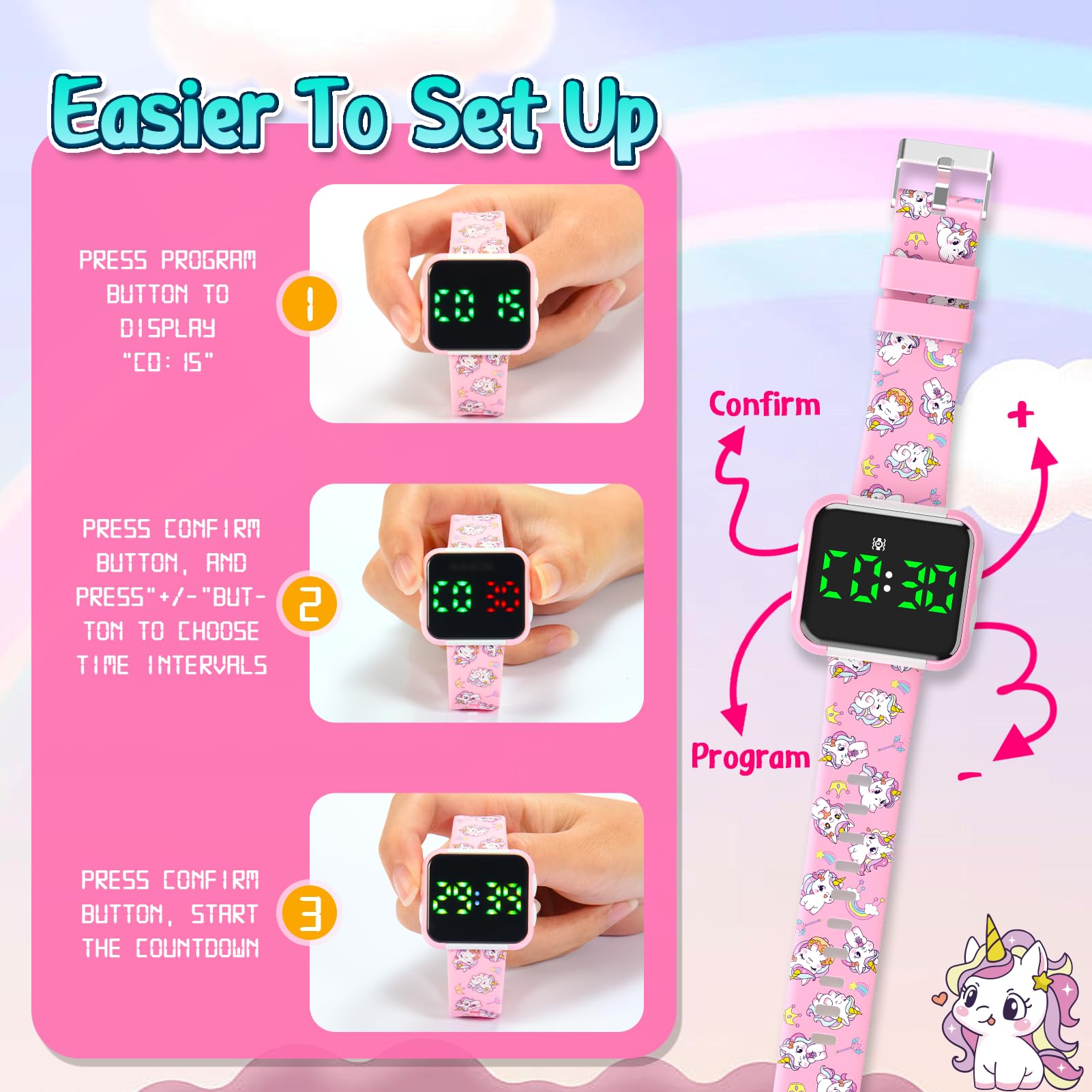 Etuwoe Potty Training Watch for Toddler Girls: Adjustable Volume Potty - View 5