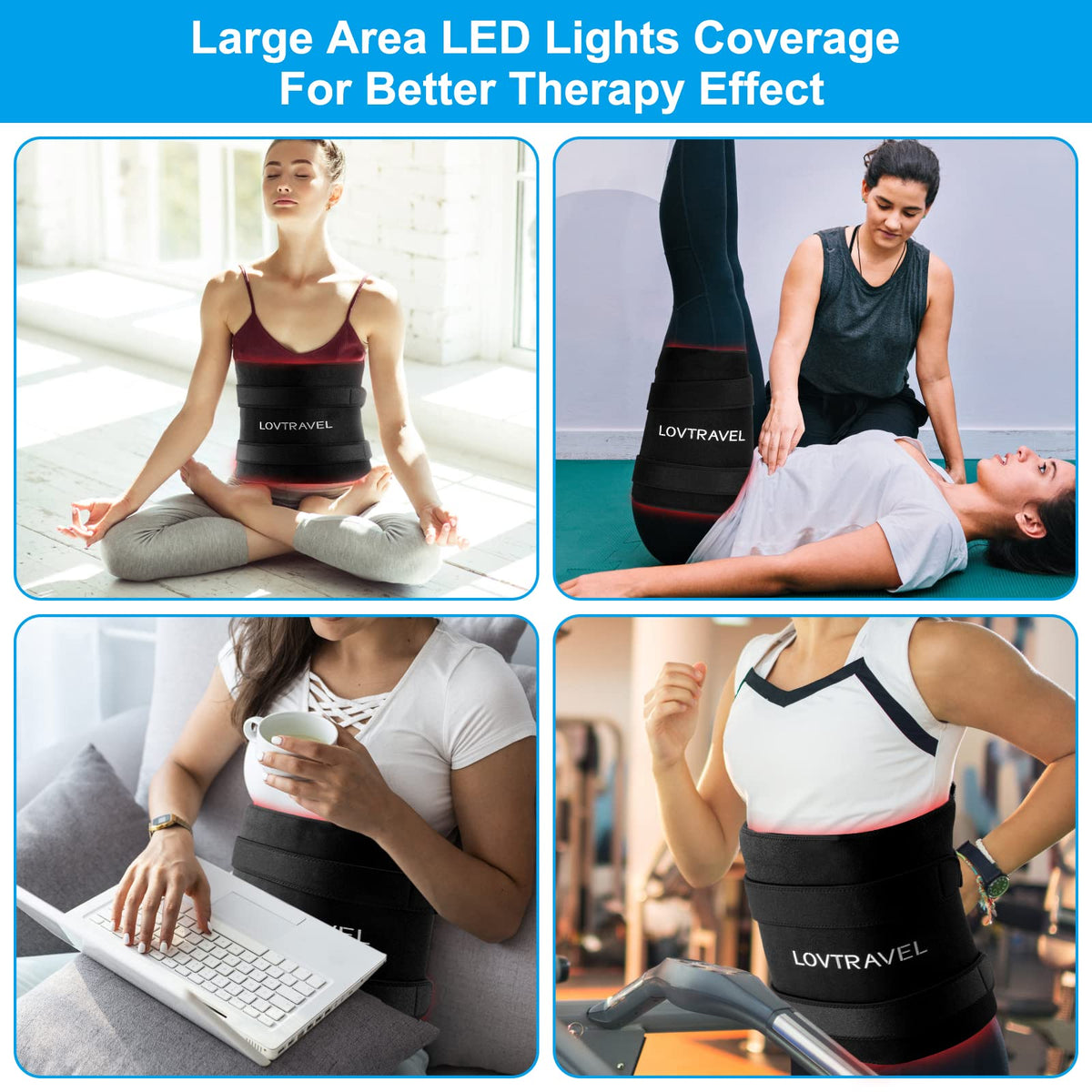 660nm LED Red Light Therapy for Body and 850nm Near Infrared - LOVTRAVEL Official Imagery - 5
