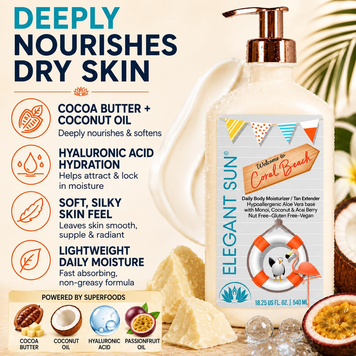 Elegant Sun Coral Beach Daily Moisturizer Tan Extender - Elegant Sun Official Imagery - 8