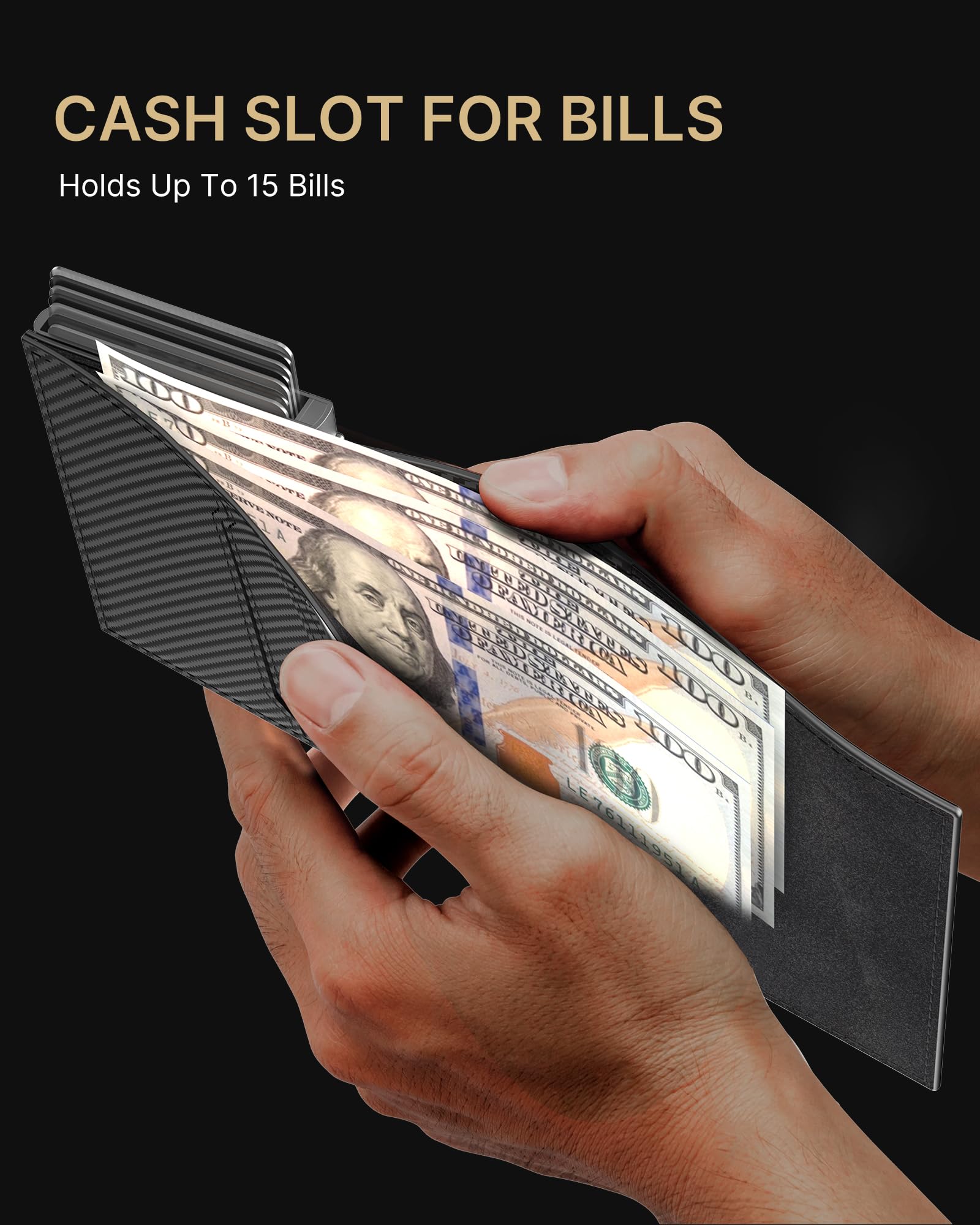 Typecase Pop-Up Aluminum RFID Wallet – Carbon Fiber