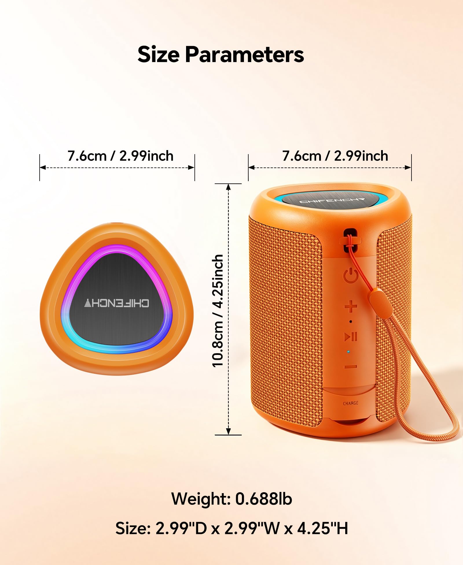 CHIFENCHY Portable Bluetooth Speaker Beach Essentials: IPX5 Water by CHIFENCHY - Angle View 9