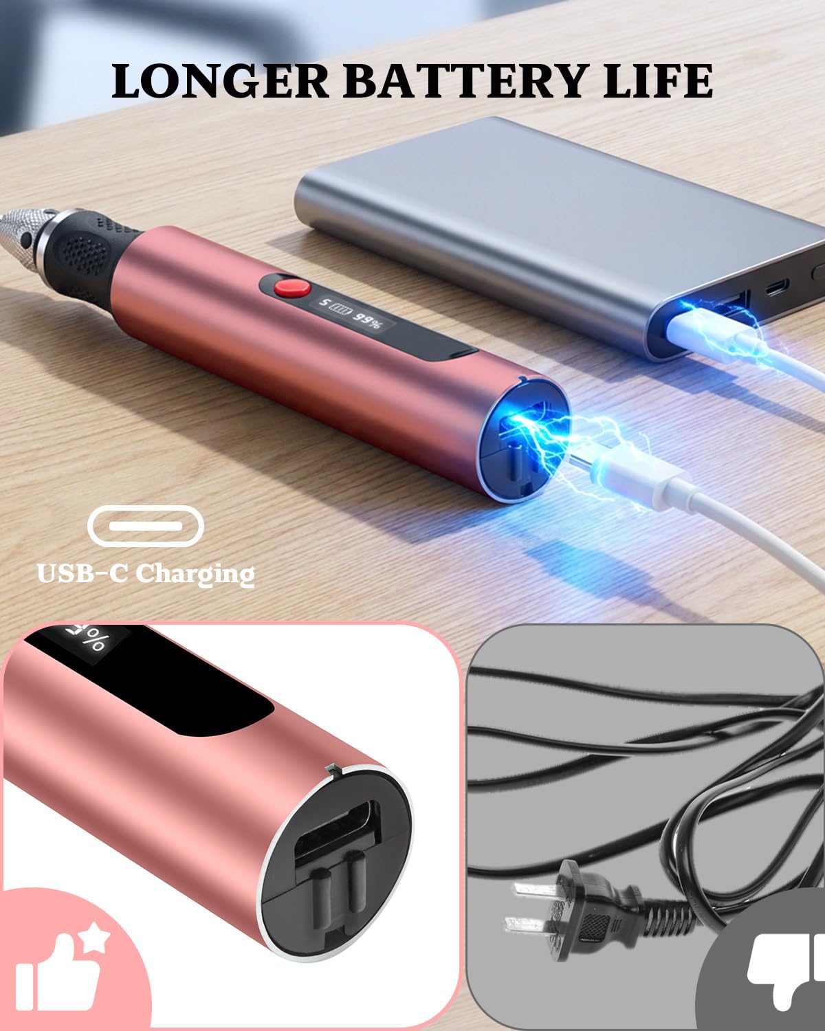 vueowcue Cordless Engraving Pen with LCD Display Anti Slip - vueowcue Official Imagery - 6