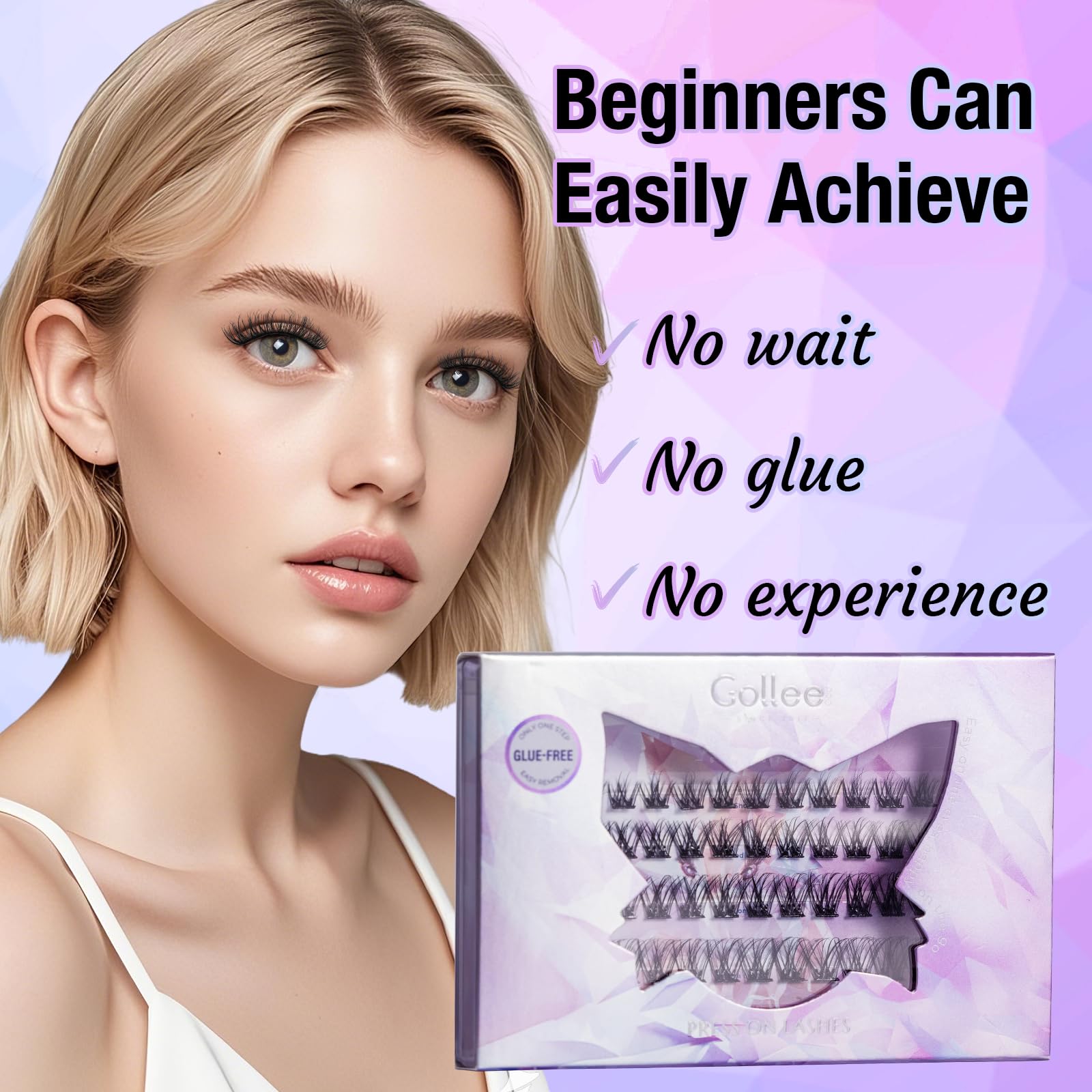 GOLLEE Self Adhesive Eyelashes 10-16mm | No Glue Needed Pre-Glued Lash - View 7