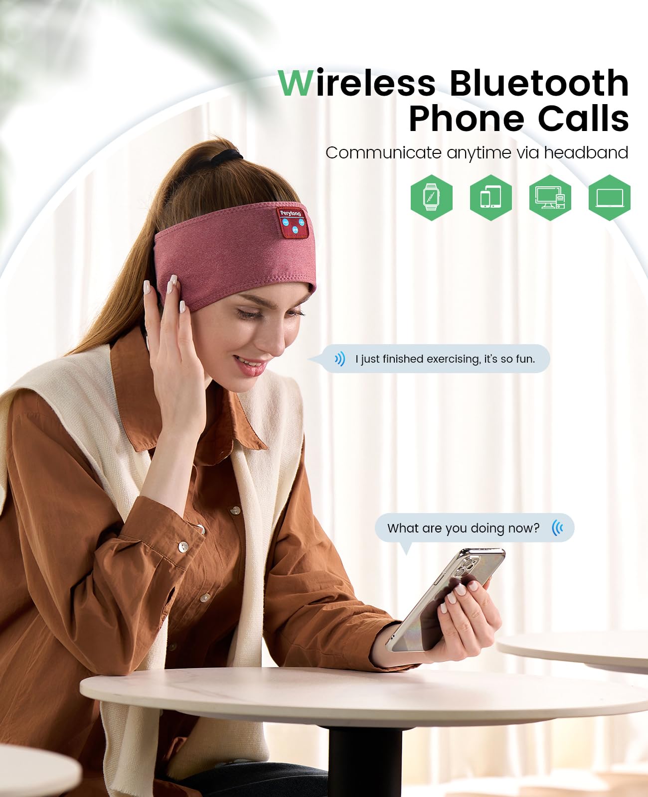 Perytong Sleep Headphones Wireless, Bluetooth Sports Headband Hea - Perytong Official Product View 2