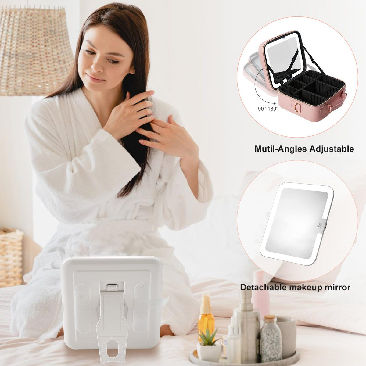 Travel Makeup Bag with LED Lighted Mirror Travel Makeup - Mocado Official Imagery - 7