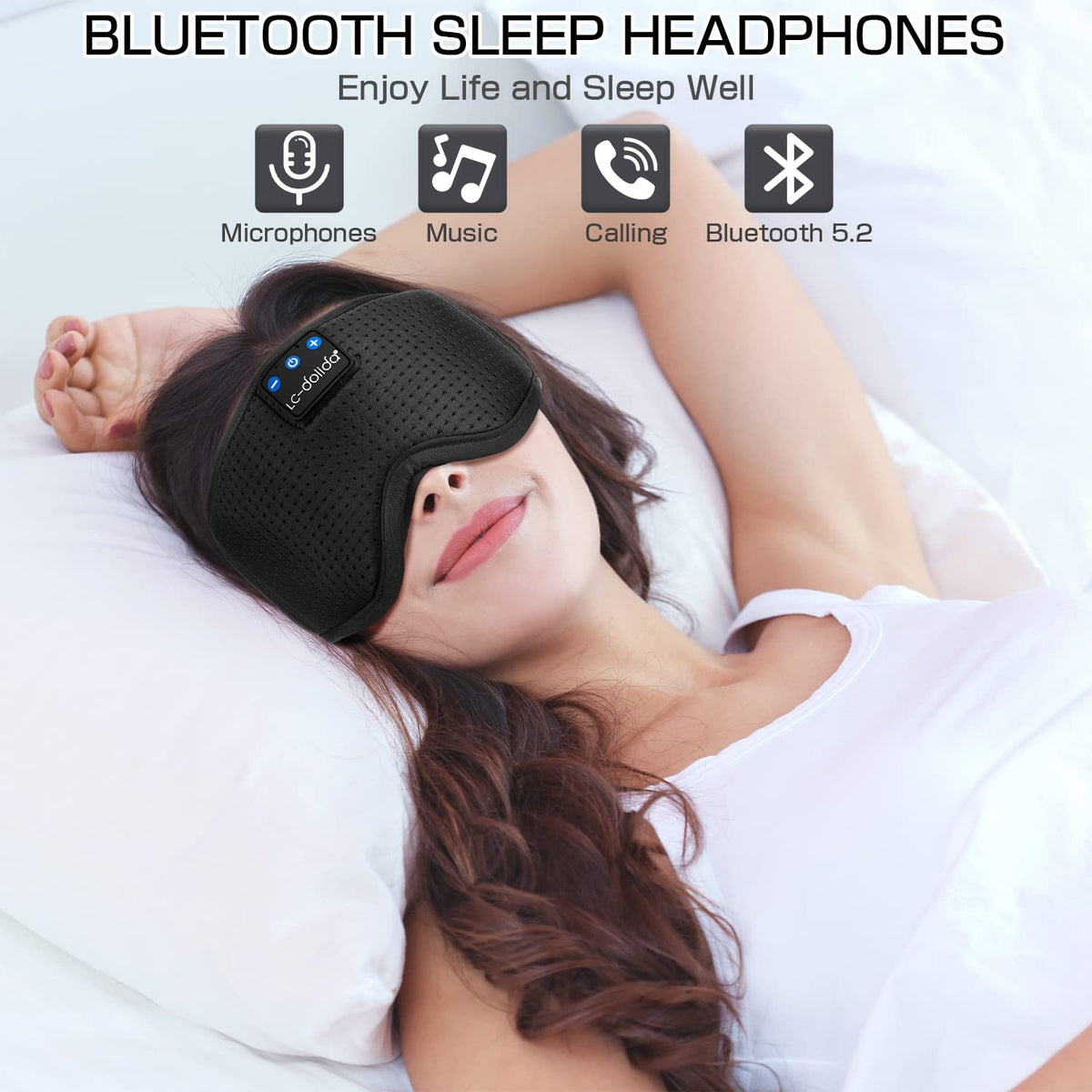 Sleep Headphones Sleep Mask with Bluetooth Headphones LC - LC-dolida Official Imagery - 5