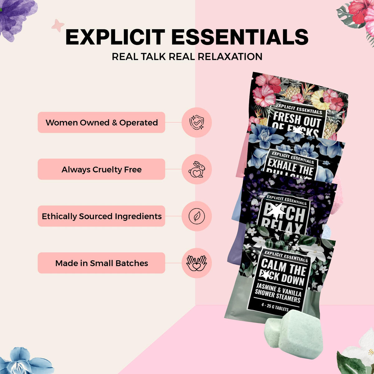 Explicit Essentials Shower Steamers Gift Set - Explicit Essentials Official Imagery - 5