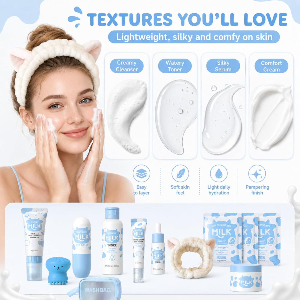 12 PCS Milk Skincare For Kids Girls Skin Care For Kids Age 8 - MrCuvaryas Official Imagery - 7
