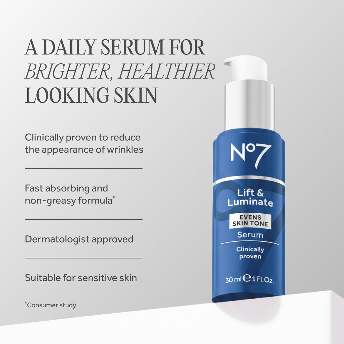No7 Lift Luminate Triple Action Face Serum 1 fl oz - No7 Official Imagery - 3