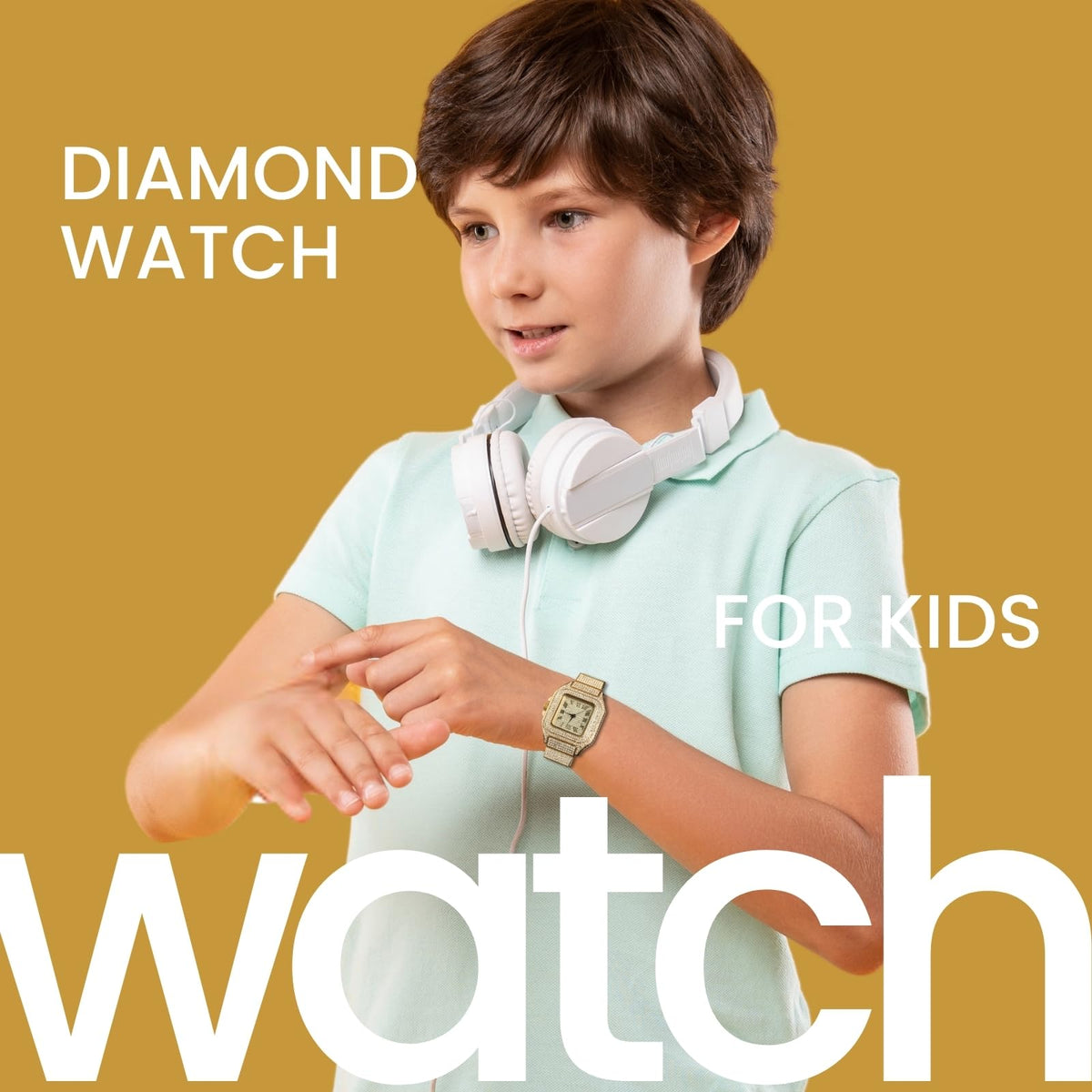 Gold Diamond Watch for Teen Boys - genkigold Official Imagery - 3