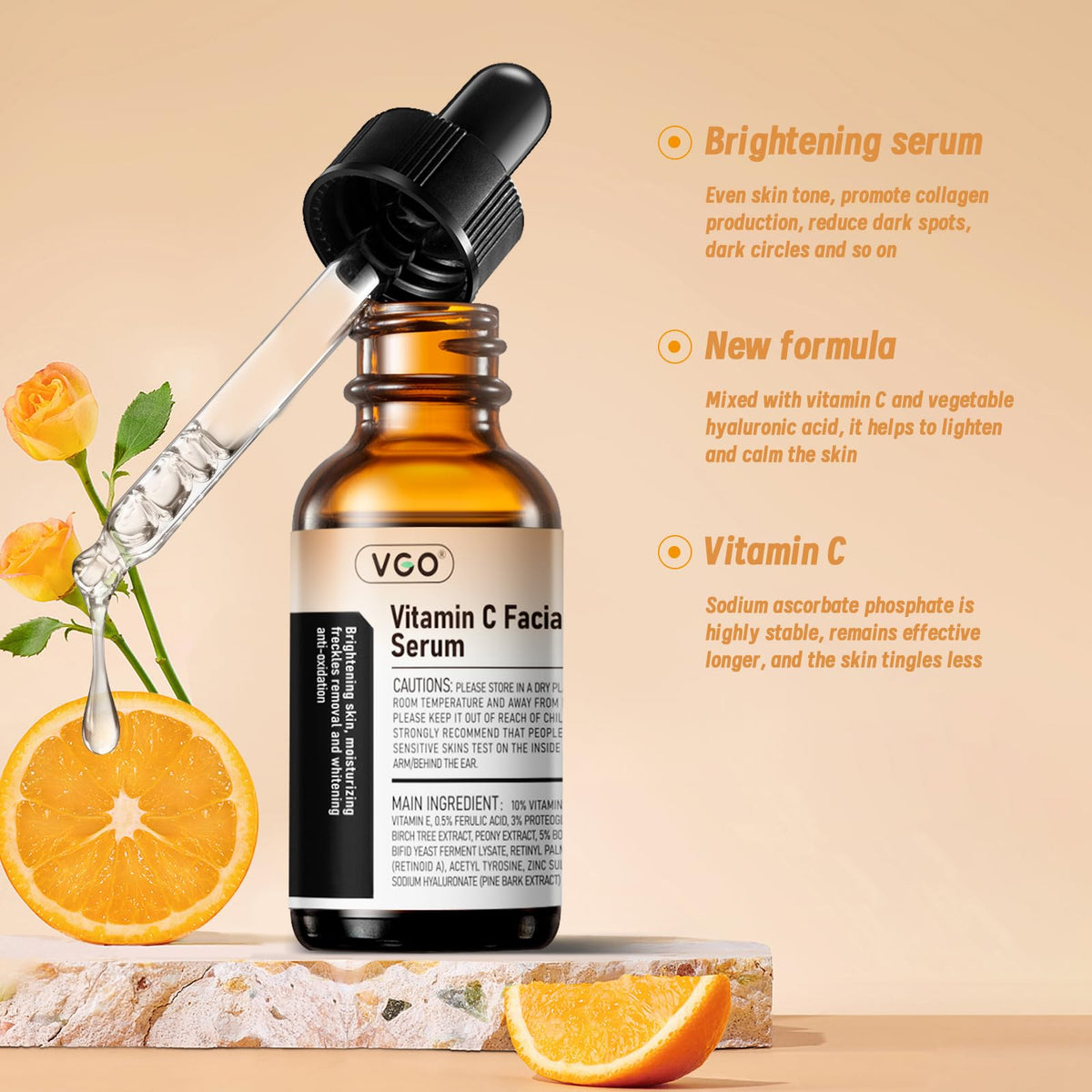 VGO Vitamin C Serum for Face Vit C Anti Aging Serum with - VGO Official Imagery - 4