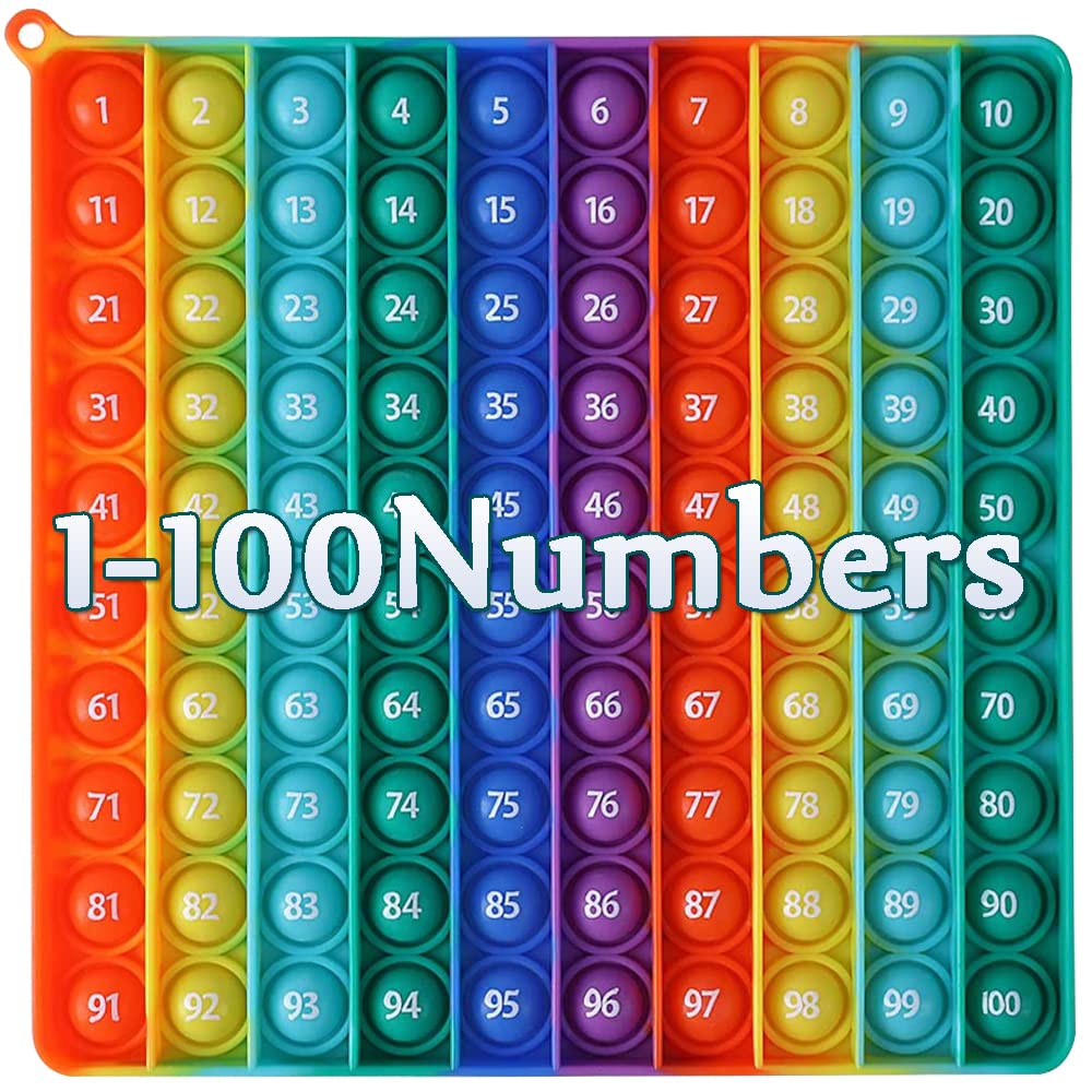 AK-SHIP 7.8in Big Size P0pp Math Toys , Rainbow Square Fidget Tto - AK-SHIP Official Product View 1