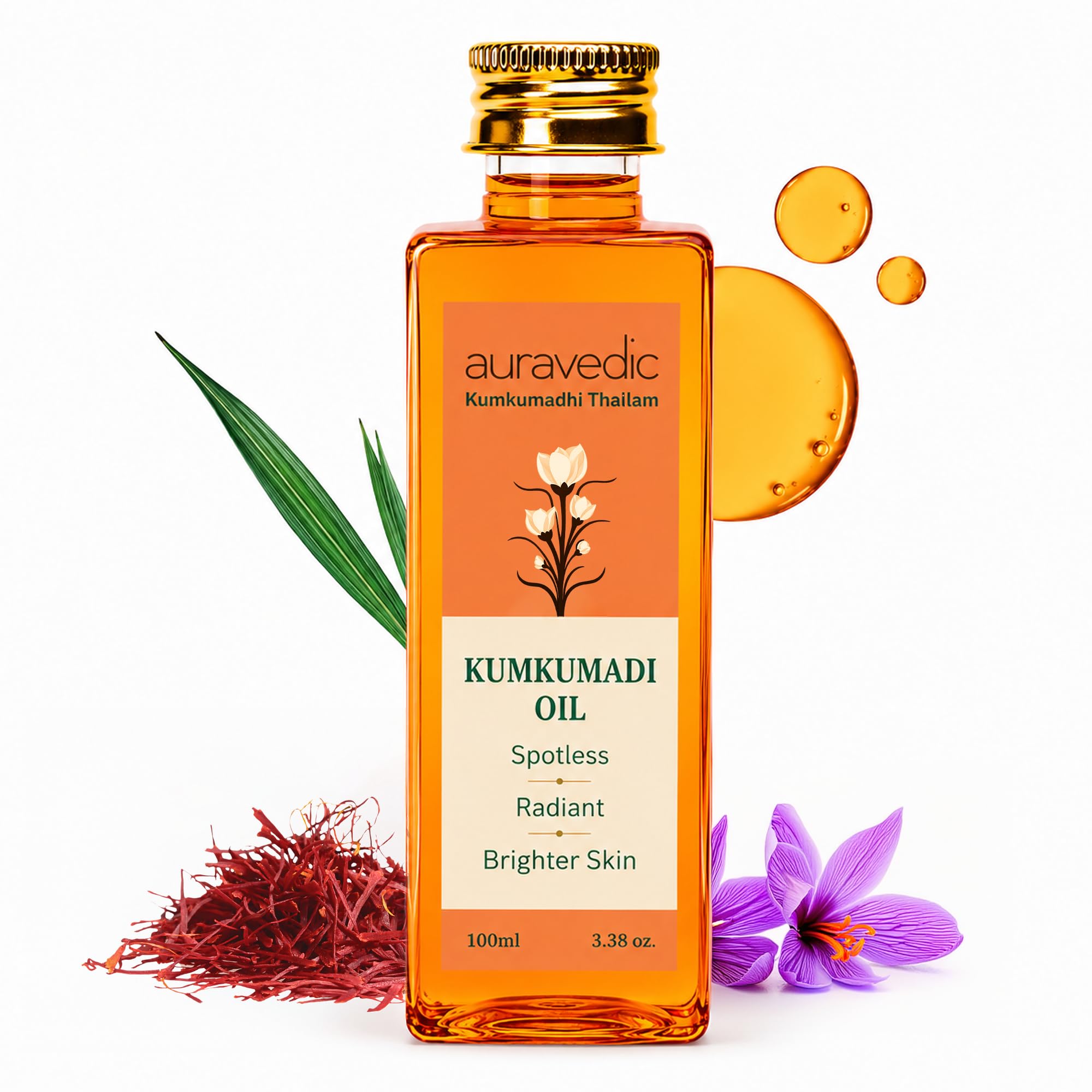 Auravedic Kumkumadi Oil Pure Saffron for Ultra Radiant Skin - Auravedic