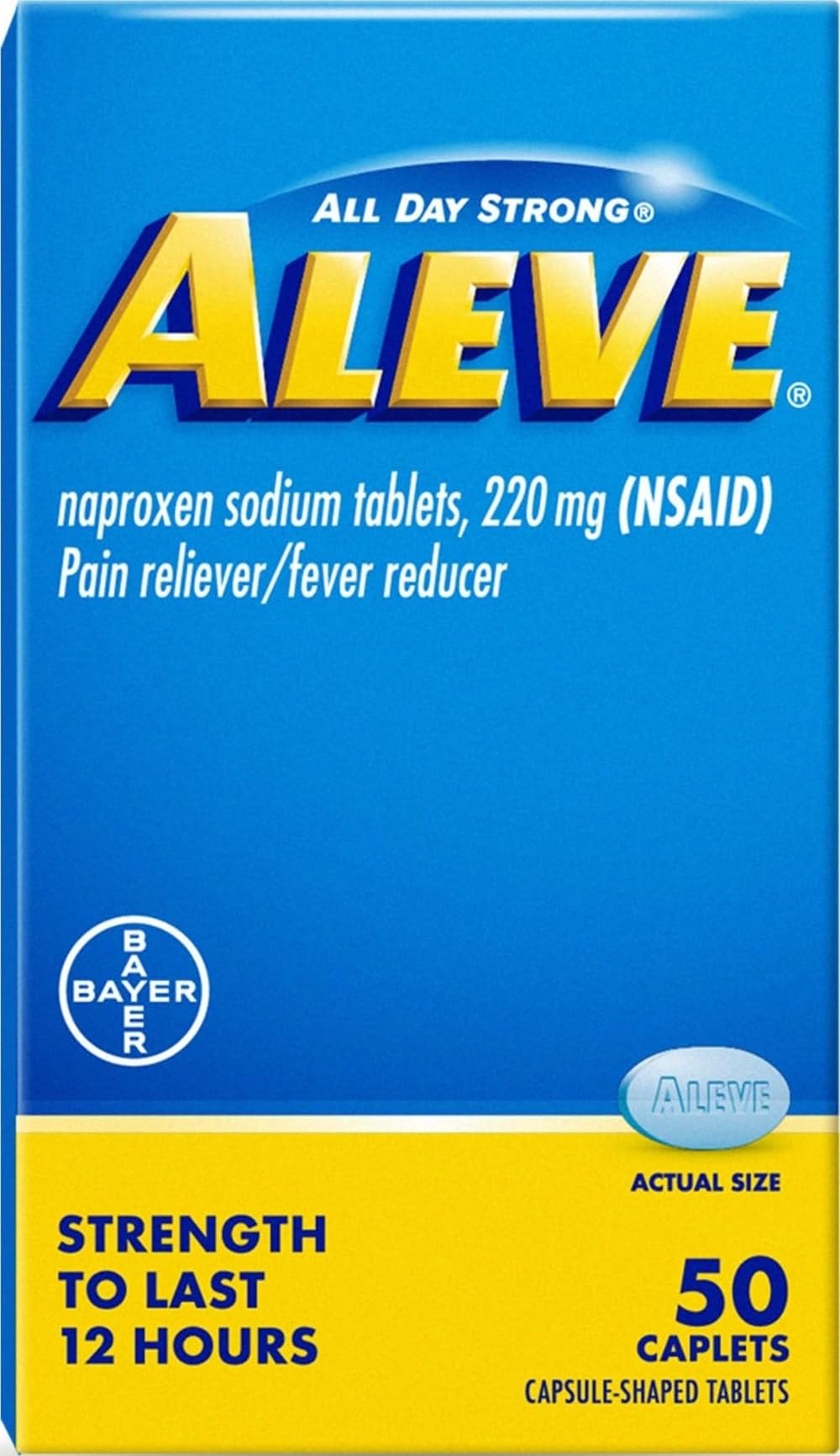 Aleve Pain Relief Naproxen Sodium Caplets ‐ 50 Count