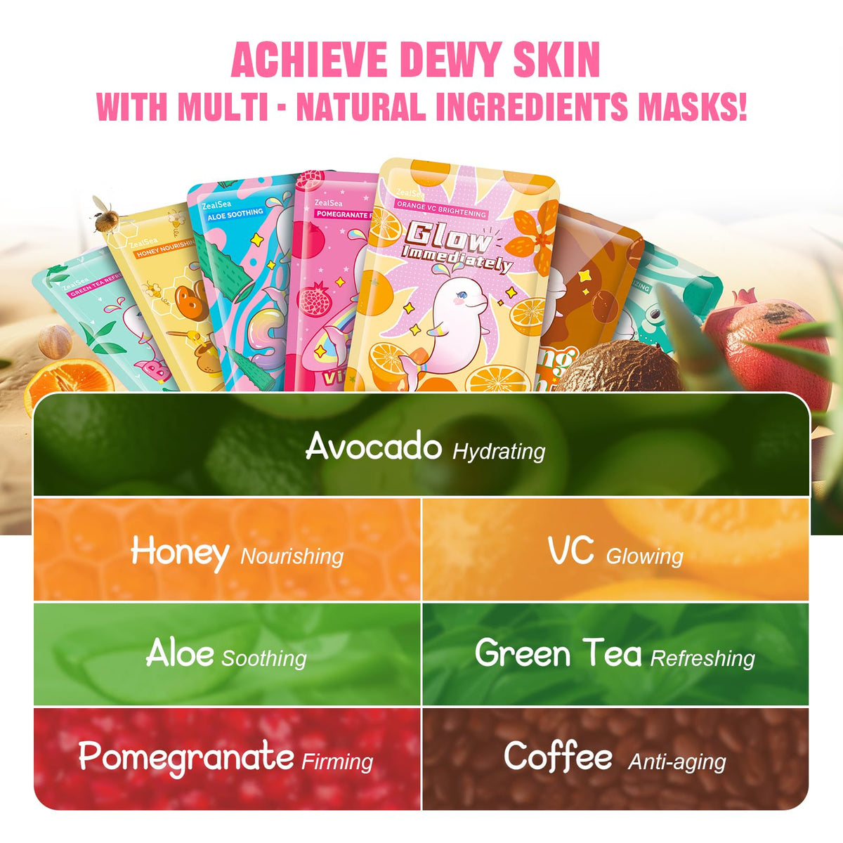 ZealSea Face Masks Skincare Facial Masks for Women Skin Care - ZealSea Official Imagery - 5